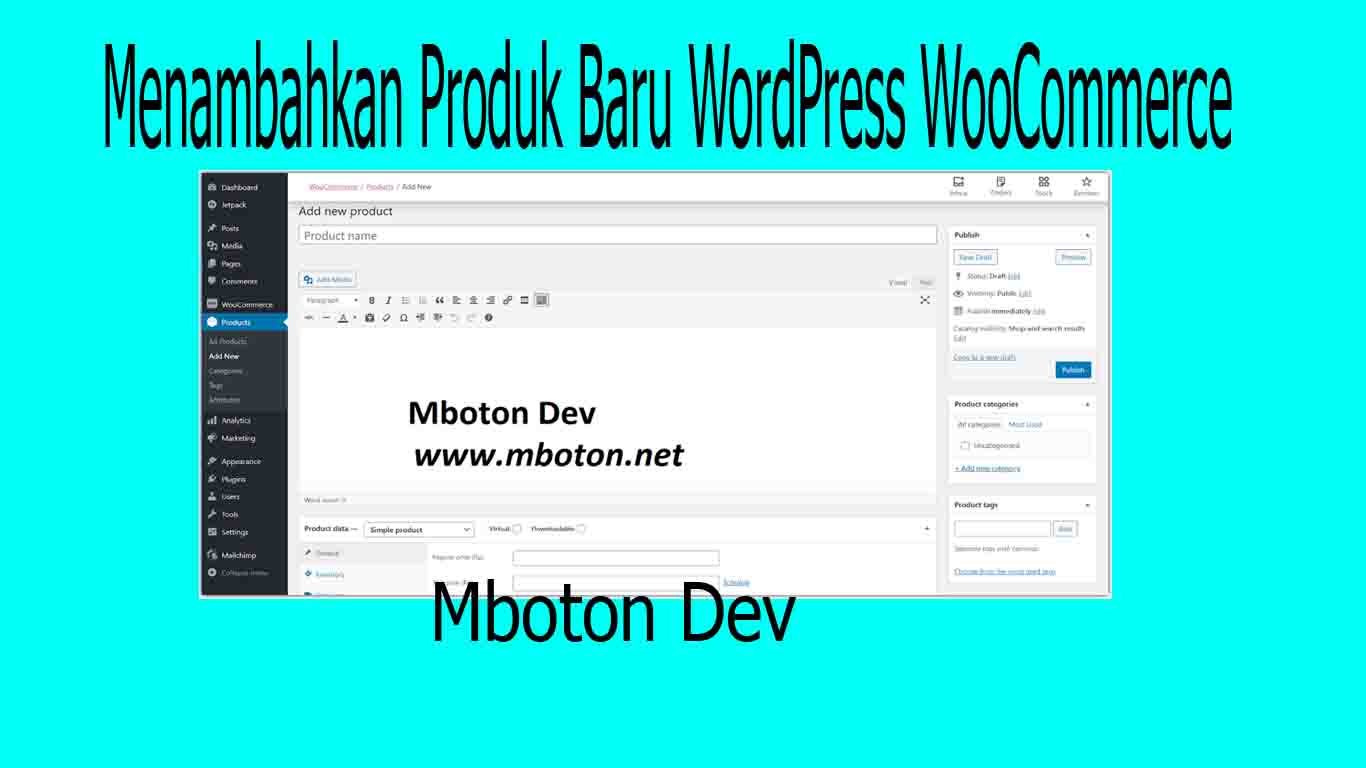 Menambahkan Produk Baru WordPress WooCommerce