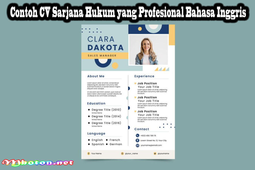 Contoh CV Sarjana Hukum yang Profesional Template Menarik 3 Contoh CV Sarjana Hukum yang Profesional Bahasa Inggris