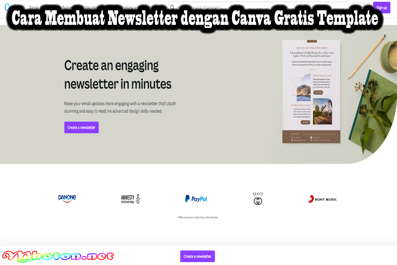 Cara Membuat Newsletter dengan Canva Gratis Template