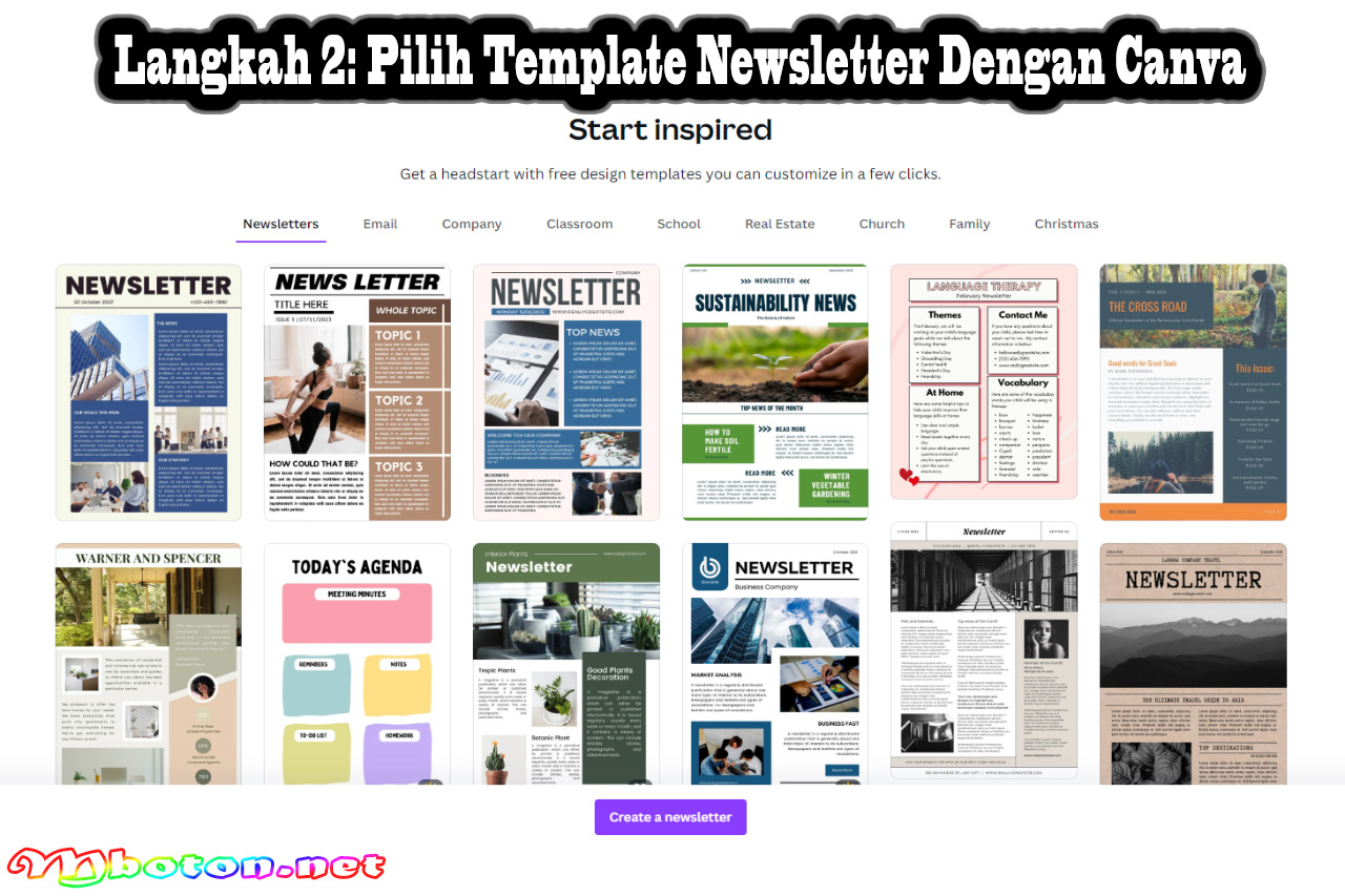 Langkah 2 Pilih Template Newsletter Dengan Canva