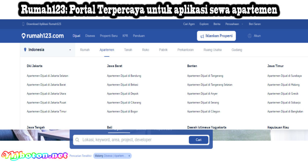 Rumah123: Portal Terpercaya untuk aplikasi sewa apartemen