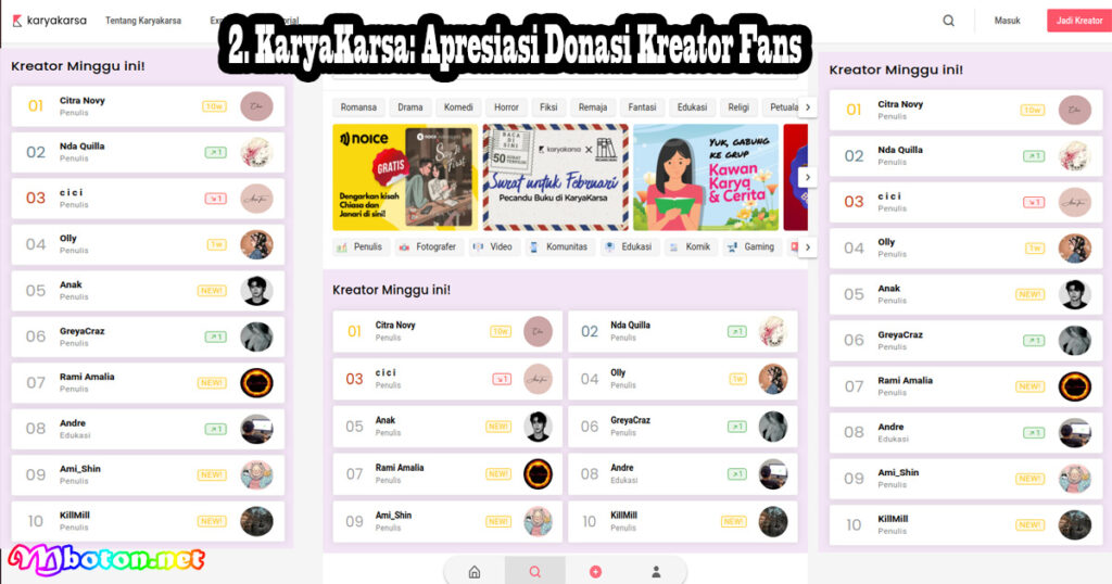 KaryaKarsa Apresiasi Donasi Kreator Fans
