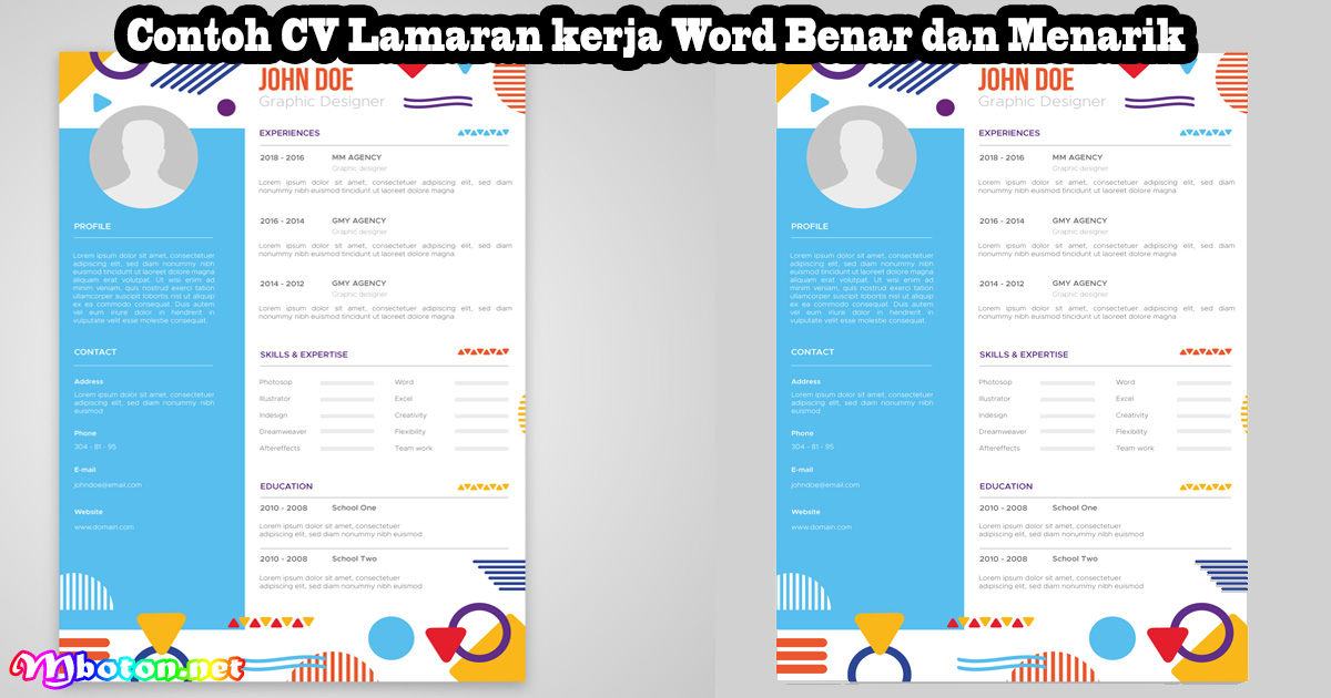 Contoh CV Lamaran kerja Word Benar dan Menarik