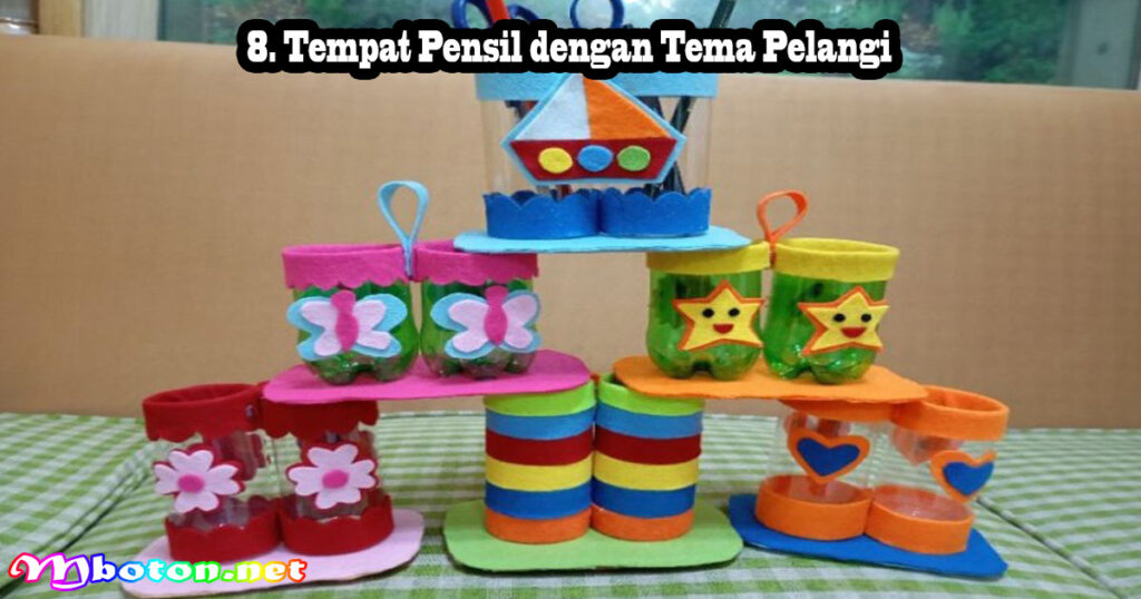 8. Tempat Pensil dengan Tema Pelangi