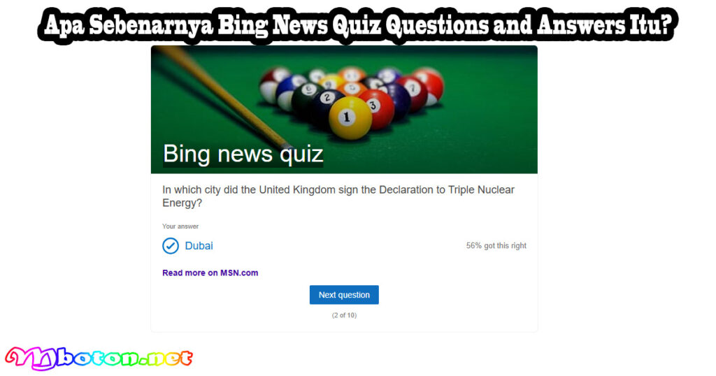 Apa Sebenarnya Bing News Quiz Questions and Answers Itu