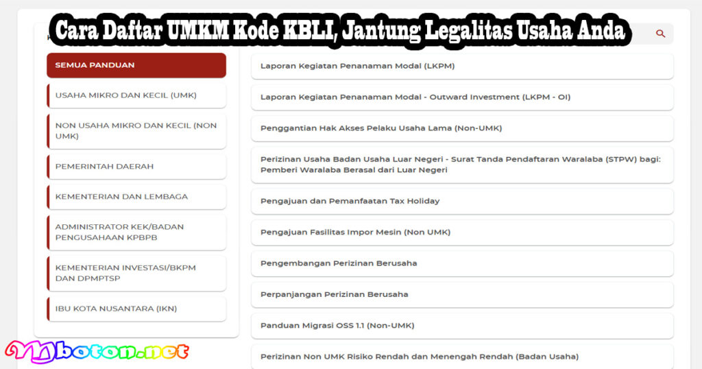 Cara Daftar UMKM Kode KBLI, Jantung Legalitas Usaha Anda