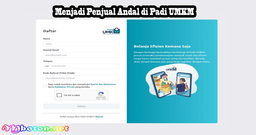 Mendaftar Sebagai Pembeli di Padi UMKM