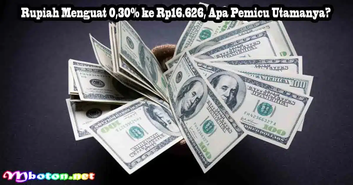 Rupiah Menguat 0,30% ke Rp16.626, Apa Pemicu Utamanya?