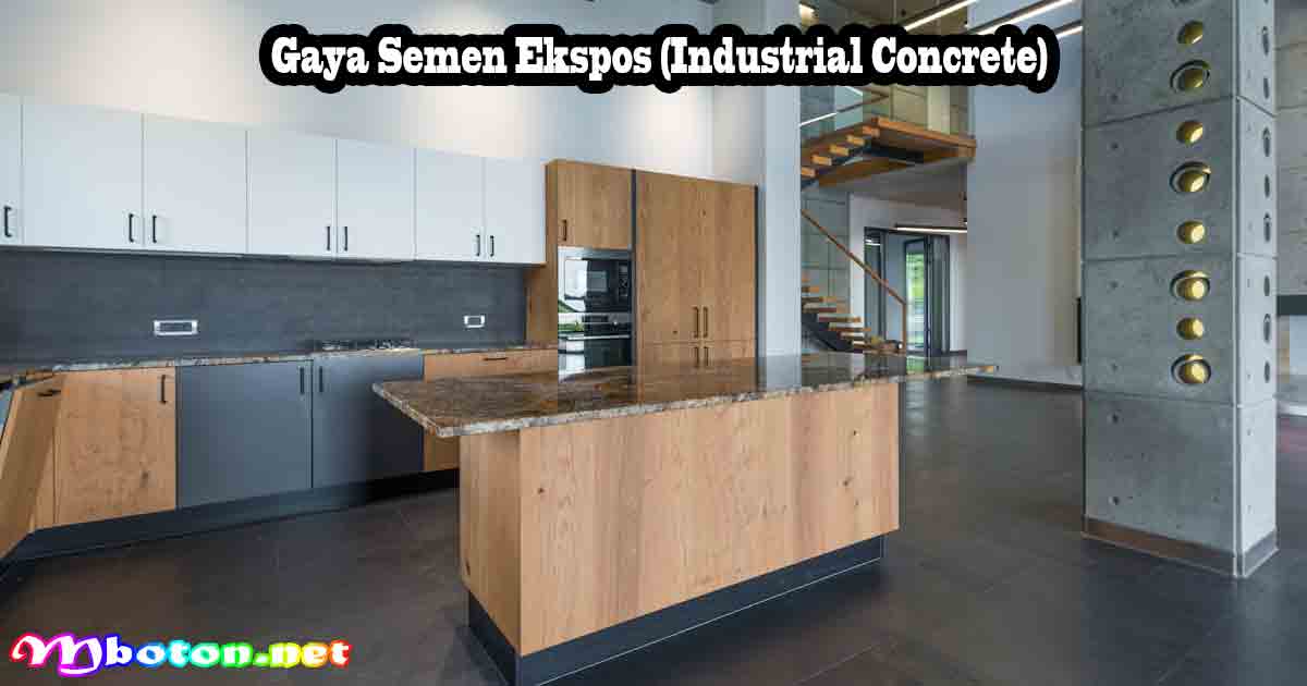 Gaya Semen Ekspos (Industrial Concrete)