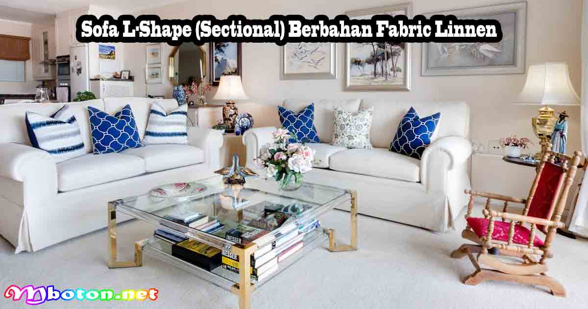 Sofa L-Shape (Sectional) Berbahan Fabric Linnen